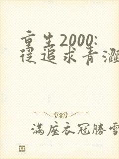 重生2000:从追求青涩校花同桌开始最新版