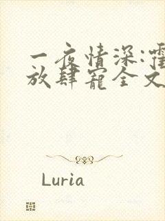 一夜情深:霍少放肆宠全文