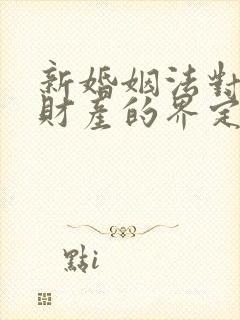 新婚姻法对婚前财产的界定