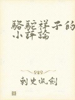 骆驼祥子的人物小评论