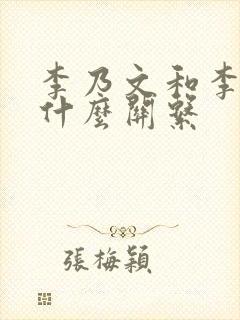 李乃文和李小冉什么关系