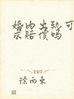 婚内出轨可以要求赔偿吗