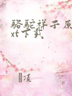 骆驼祥子原著txt下载