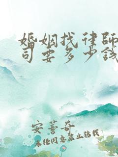 婚姻找律师打官司要多少钱