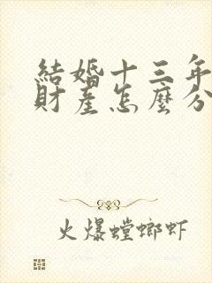 结婚十三年离婚财产怎么分