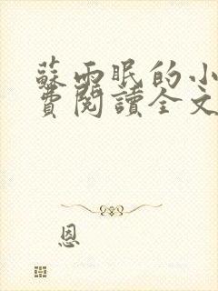 苏雨眠的小说免费阅读全文最新章节