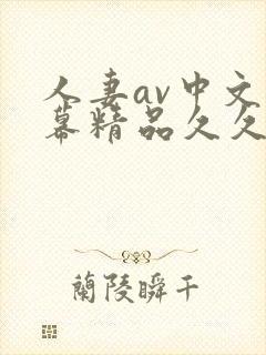 人妻av中文字幕精品久久久