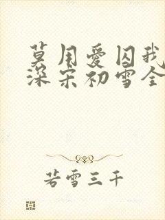 莫用爱囚我傅寒深宋初雪全文阅读