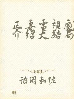 正妻电视剧剧情介绍大结局