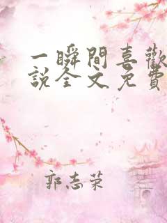 一瞬间喜欢你小说全文免费阅读