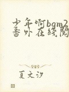 少年啊bgm2番外在线阅读小说