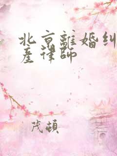 北京离婚纠纷财产律师