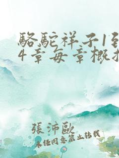 骆驼祥子1到24章每章概括