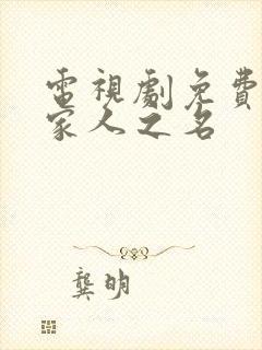 电视剧免费看以家人之名