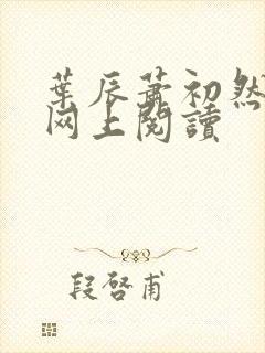 叶辰萧初然小说网上阅读