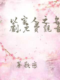 以家人之名电视剧,免费观看