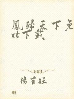 凤归天下免费txt下载