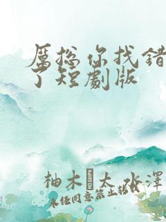 厉总你找错夫人了短剧版