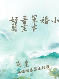 好看军婚小说推荐完本