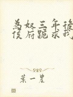 为奴三年后整个侯府跪求我原谅全集 一口气