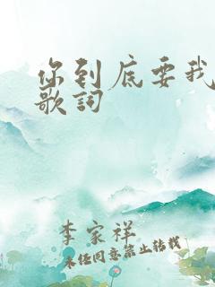 你到底要我怎样歌词