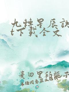 九转星辰诀txt下载全文