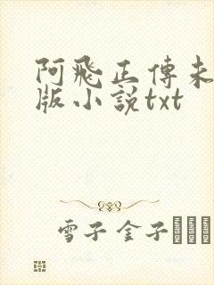 阿飞正传未删减版小说txt
