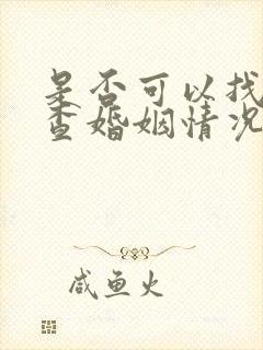 是否可以找律师查婚姻情况