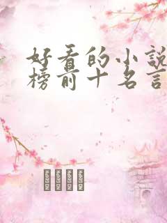 好看的小说排行榜前十名言情