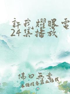 许我耀眼电视剧24集播放