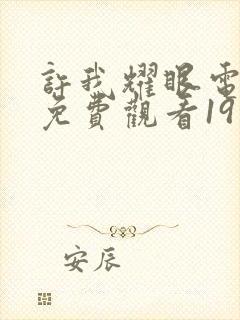 许我耀眼电视剧免费观看19集