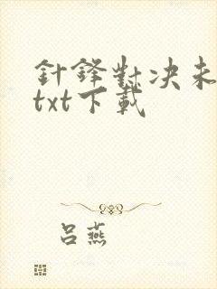 针锋对决未删减txt下载