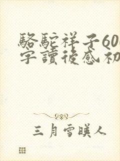 骆驼祥子600字读后感初一