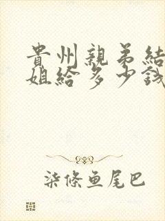 贵州亲弟结婚姐姐给多少钱