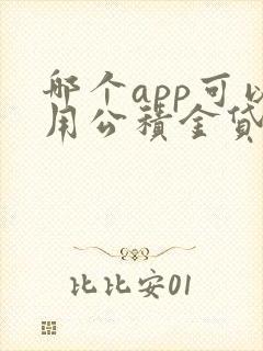 哪个app可以用公积金贷款