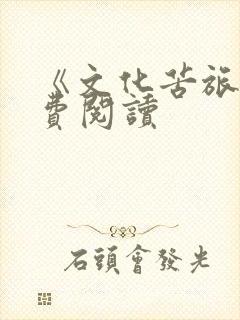 《文化苦旅》免费阅读