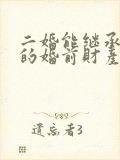 二婚能继承丈夫的婚前财产吗