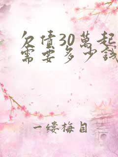 欠债30万起诉需要多少钱