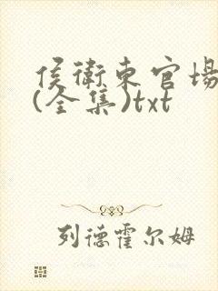 侯卫东官场笔记(全集)txt