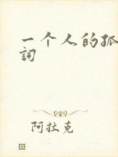 一个人的孤单歌词