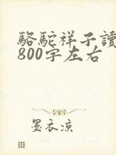 骆驼祥子读后感800字左右