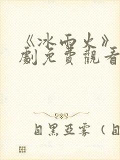 《冰雨火》电视剧免费观看