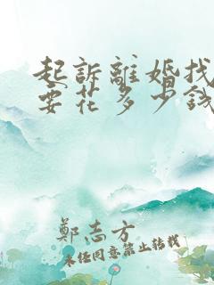 起诉离婚找律师要花多少钱