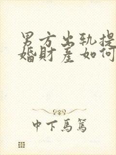 男方出轨提出离婚财产如何分割