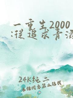 一重生2000:从追求青涩校花同桌开始