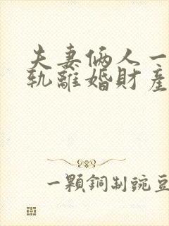 夫妻俩人一方出轨离婚财产怎么分割