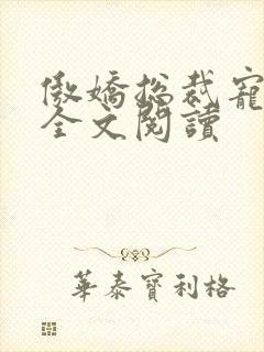 傲娇总裁宠上瘾全文阅读