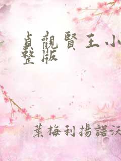 贞观贤王小说完整版