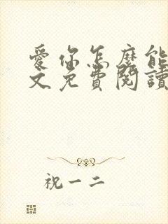 爱你怎么能了全文免费阅读