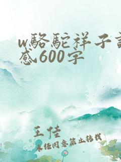 w骆驼祥子读后感600字
